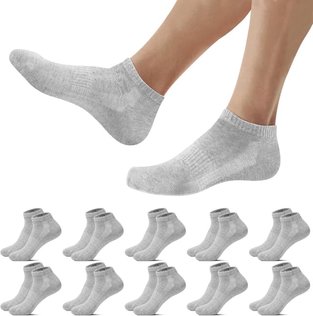 Detalle de Falechay 10 Paar Sneaker Socken aus Baumwolle – atmungsaktiv & kurz, unisex