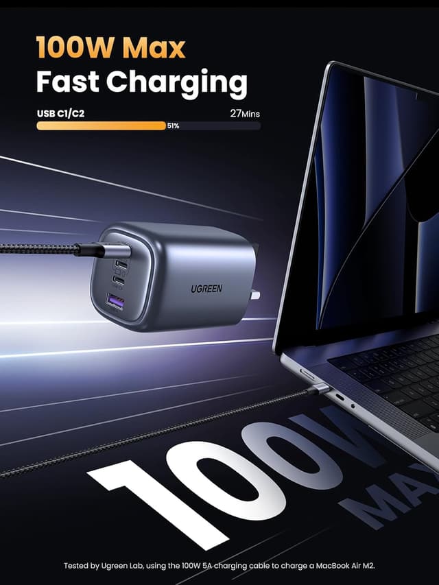 Detalle 2 de UGREEN Nexode 100W USB C Charger for MacBook Pro