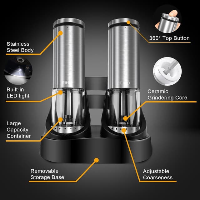 Thumbnail 5 de Rechargeable Salt & Pepper Grinder Set
