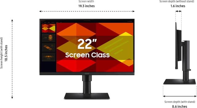 Detalle de Samsung 22” S40GD Borderless Business Monitor (LS22D402GANXGO) with IPS, 100Hz & Eye Saver Mode