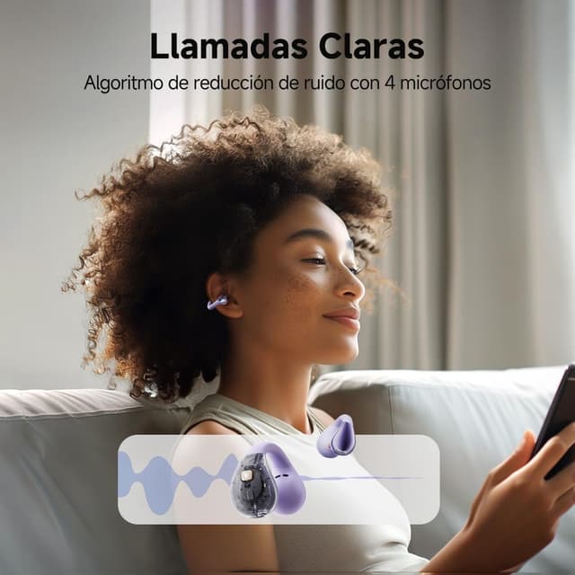 Detalle de QCY Crossky C30 cuffie open-ear wireless Bluetooth 5.4 con chiamate ENC e doppia connessione