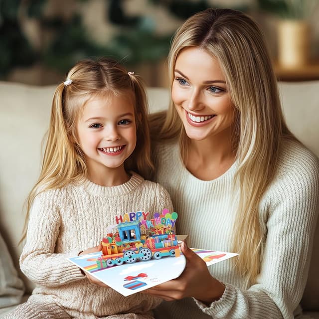 Detalle 2 de DLYMXGC Regenbogen-Geburtstagszug Pop-Up „Happy Birthday“ Grußkarte mit Umschlag