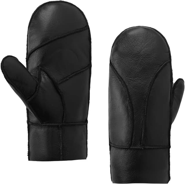 Detalle de MGGMOKAY Gants en cuir doublés laine pour homme, gants d’hiver chauds