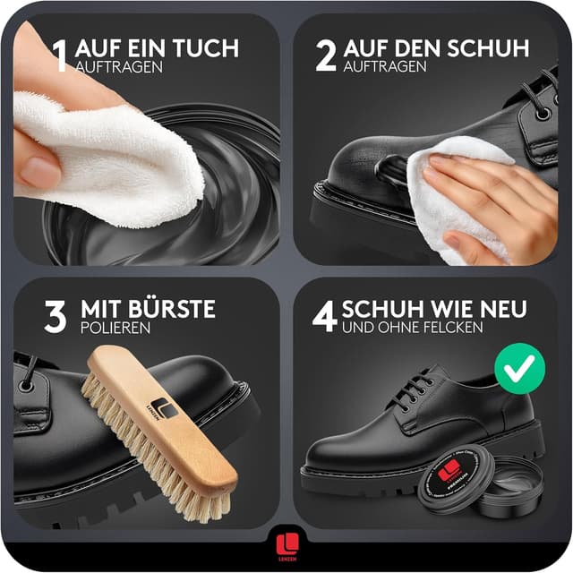 Thumbnail 6 de Lenzen Premium Cirage à Chaussures crème nourrissante pour cuir lisse et grainé (Rouge)