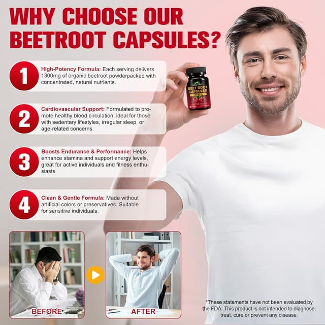 Detalle de Cápsulas de remolacha 60 cápsulas