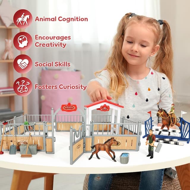 Thumbnail 5 de KIDBEST Horse Stable Playset for Kids 3-5 🐴