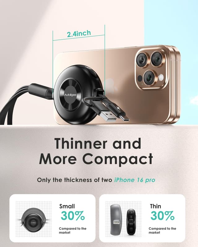 Thumbnail 5 de Retractable Multi Charging Cable 110cm