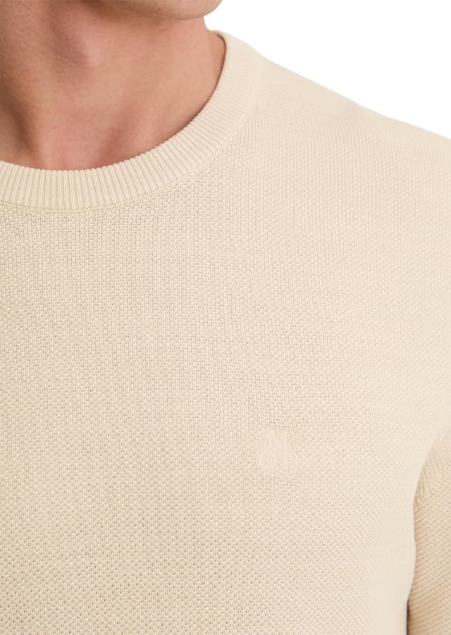 Detalle de Marc O’Polo Herren-Pullover aus Bio-Baumwolle mit Rundhalsausschnitt