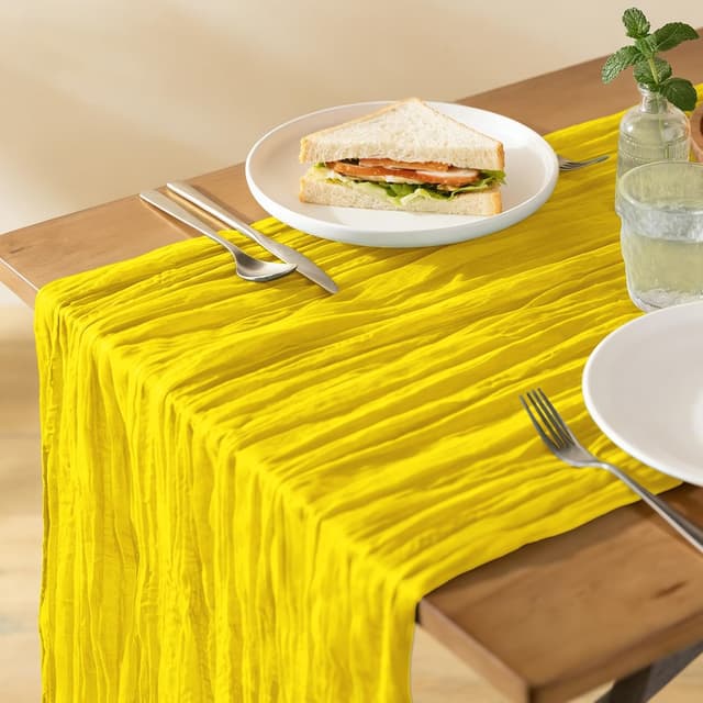 Thumbnail 4 de Foatcox Chemin de Table Jaune Mimosa 300 x 90 cm