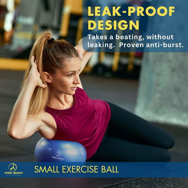Detalle de ProBody Pilates Small Exercise Ball with Pump (9 Inch) for Core, Stability, Yoga & Therapy