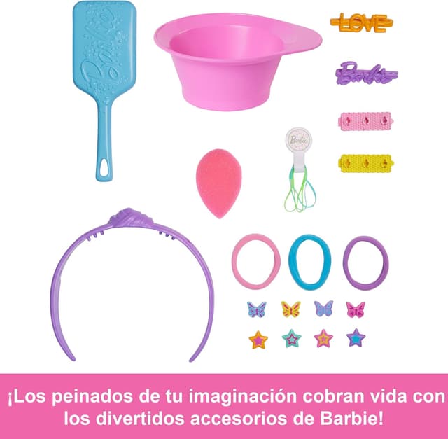 Detalle de Barbie Busto para Peinar JFG82 con 20+ accesorios y pinzas 🌟