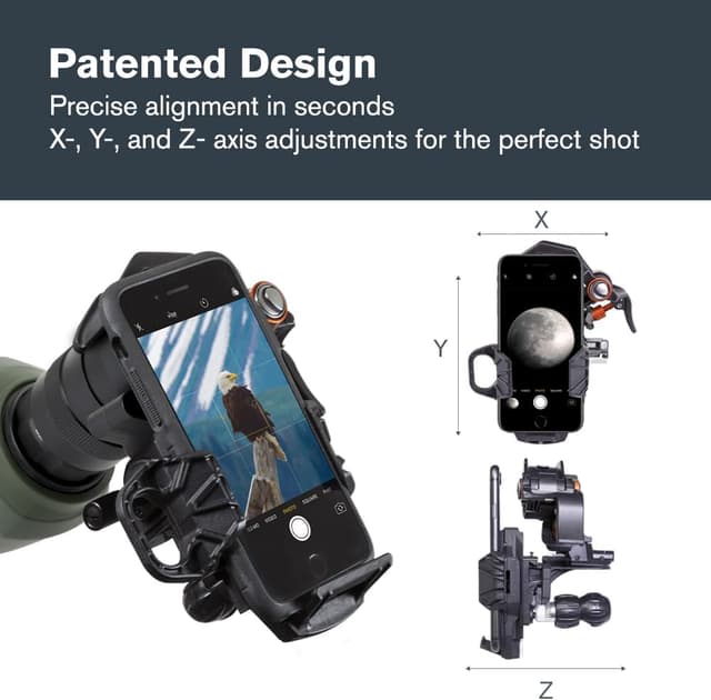 Detalle 2 de Celestron 81055 NexYZ: adattatore universale smartphone a 3 assi per digiscopia