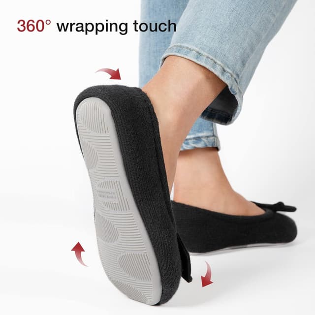 Detalle 2 de EverFoams Women’s Ballerina Slippers with Memory Foam & Stretchable Heel Design