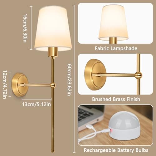 Thumbnail 2 de Dehobo Apliques de Pared 2 lámparas LED recargables