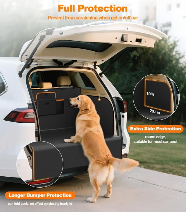 Detalle de UPAWPIA Waterproof Car Boot Liner for Dogs (185 x 115 x 48cm) with Side Bumper Protection