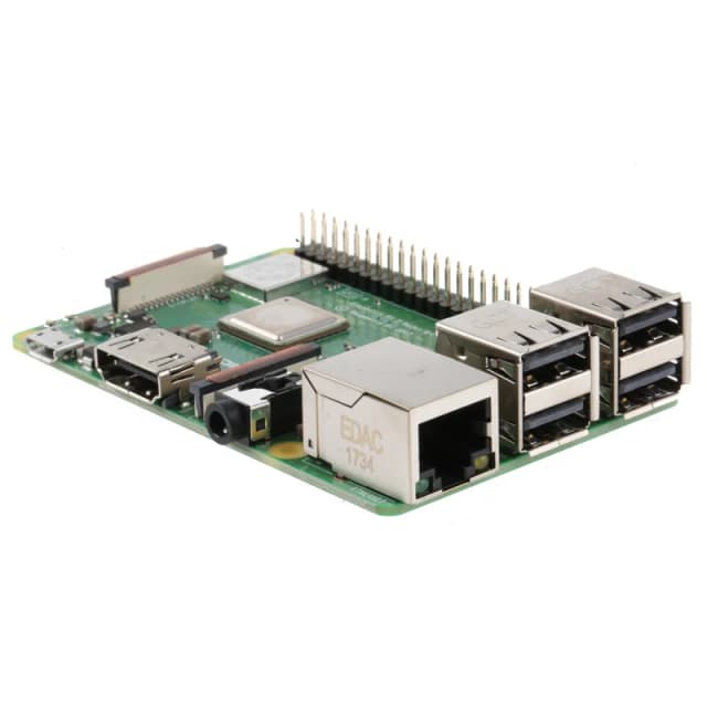 Detalle de Raspberry Pi 3 Modelo BPlus placa compacta de 1,4 GHz