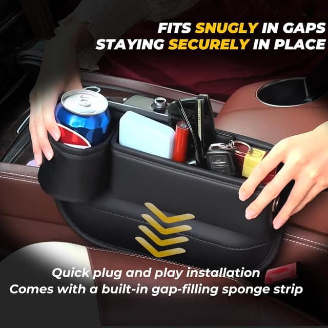 Detalle 2 de PLEW Anti-Drop Car Seat Gap Filler Organizer 2PC