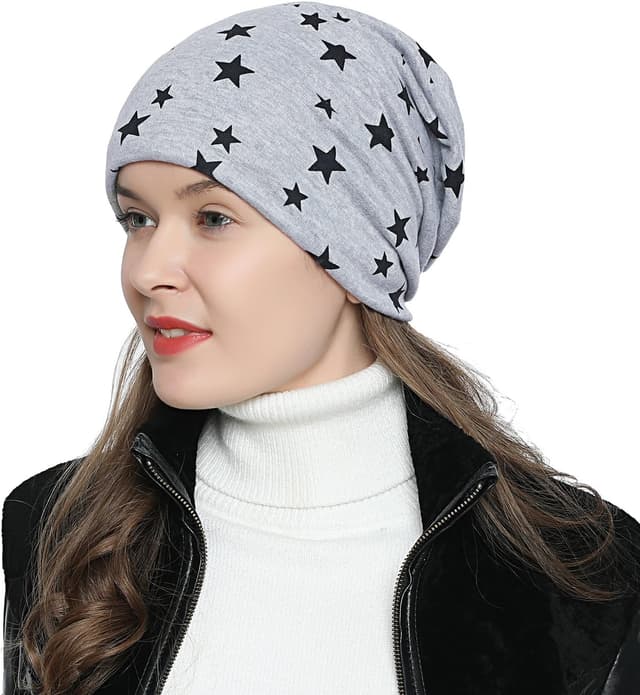 Detalle de DonDon Bonnet femme hiver slouch doublé avec étoiles