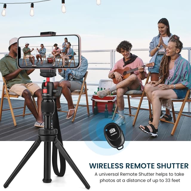 Detalle 2 de JOILCAN Mini Stativ aus Aluminium mit 360°-Kugelkopf und Fernbedienung (bis 4 kg)