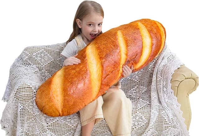 Detalle de Wepop 40 in 3D Simulation Bread Shape Pillow (French Bread Lumbar Cushion)