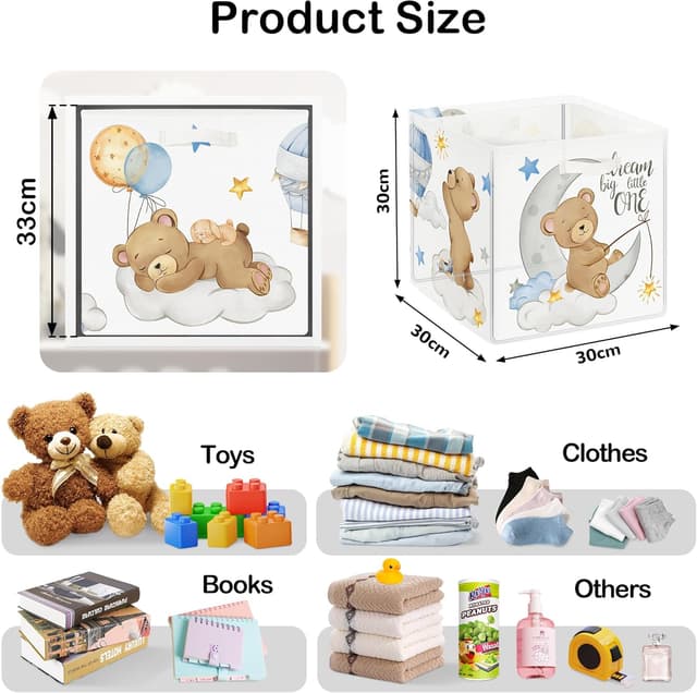 Detalle 2 de HUUMONSS Sleeping Animals Storage Cubes 3-Pack