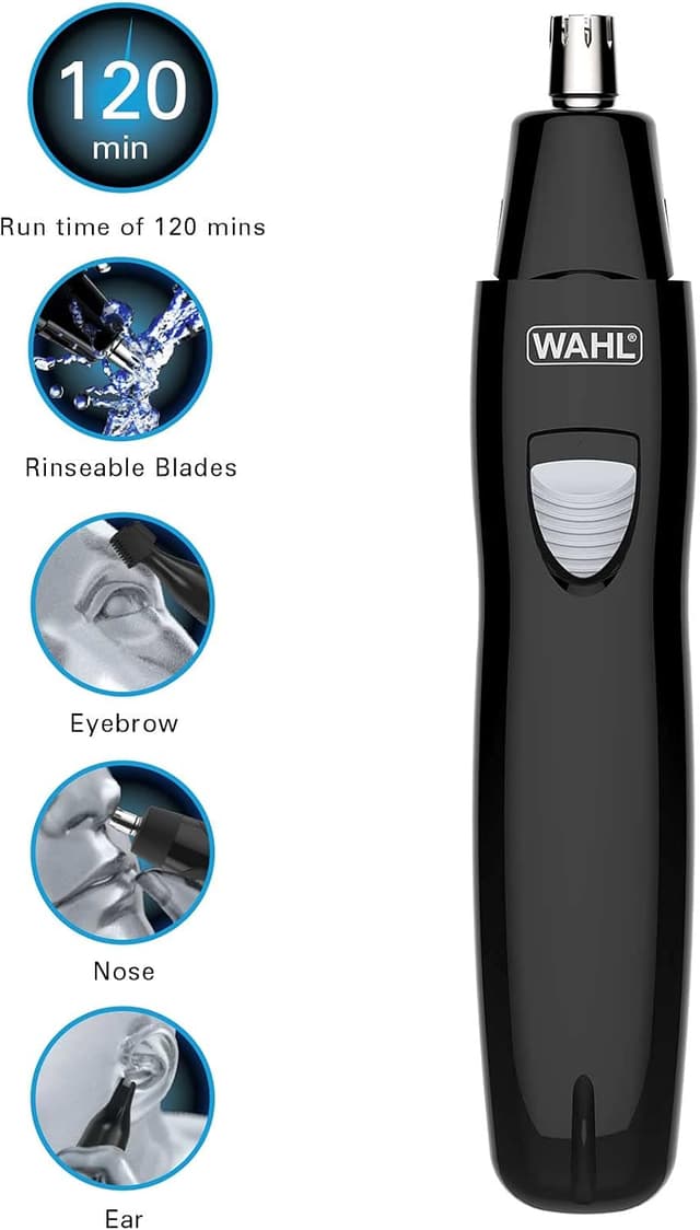 Detalle 2 de Wahl 3 in 1 Personal Trimmer – Rechargeable nose hair, eyebrow and facial hair trimmer (black)