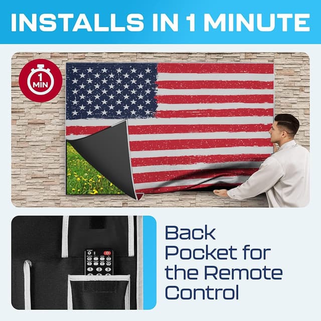 Detalle de Outdoor TV Cover 65 Inch Weatherproof & Waterproof TV Enclosure (Weatherproof Screen Protector)