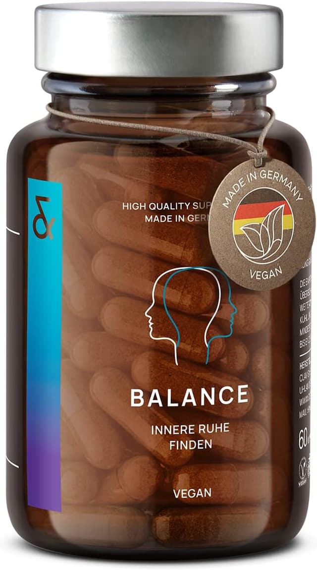 Detalle de CLAV N°5 Balance – 60 Kapseln mit Ashwagandha, Rhodiola & Safran sowie Magnesium und B‑Vitamine (vegan)