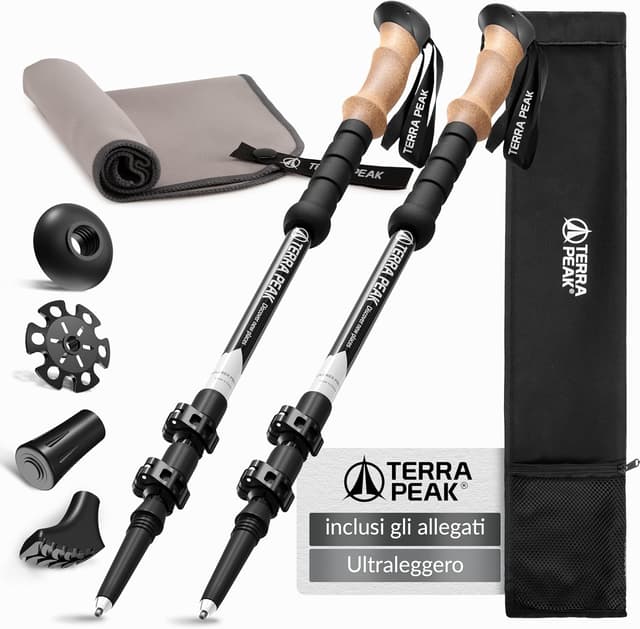 Detalle de Terra Peak Bastoncini trekking in carbonio 220 g