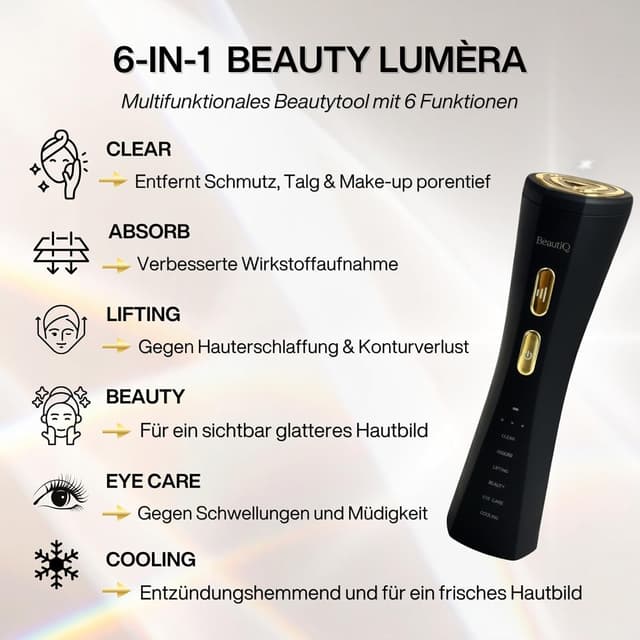 Detalle 2 de Beauty Lumèra PRO Anti-Aging & RF Gerät mit Lichttherapie, 6 Funktionen in 1