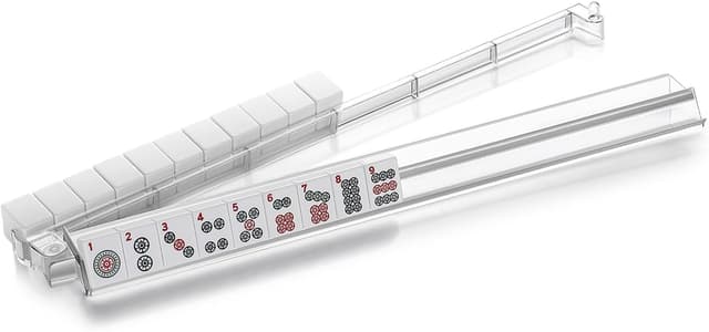 Detalle de Suncle 4PCS Mahjong Racks with Pushers (Clear Acrylic) — Modern tile racks with built-in pushers