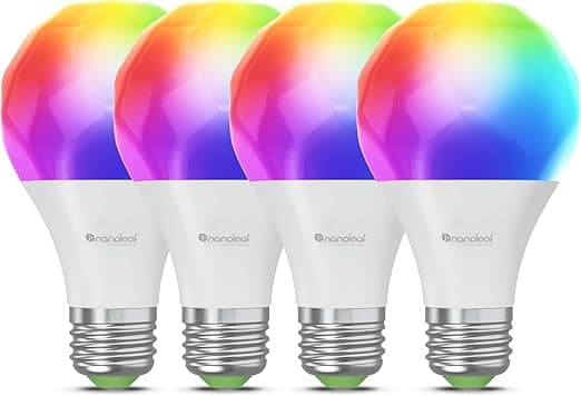 Detalle de Nanoleaf Bombillas LED E27, WiFi RGB, pack de 4