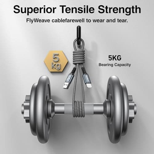 Detalle 1 de NIBIKIA Cable Cargador iPhone Lightning MFi, 2 m y pack de 3 (compatible con iPhone 14/13/12/11 y más)