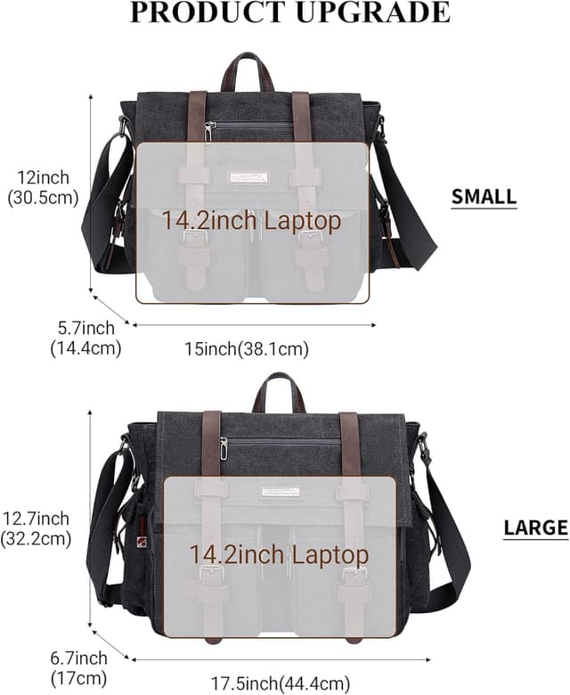 Thumbnail 3 de WITZMAN Sac messager toile 17 pouces