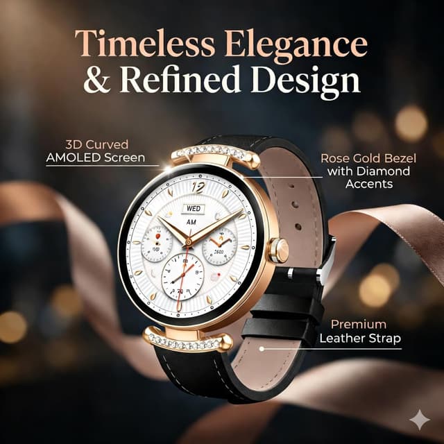 Detalle 2 de uaue Smart Watch for Women with Bluetooth Calling (1.2'' AMOLED) Fitness Tracker with Heart Rate, SpO2 & Sleep