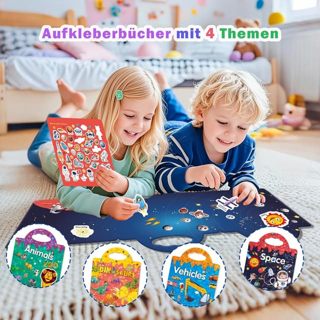 Thumbnail 1 de GUYUCOM 4 Pack Wiederverwendbares 3D-Stickerbuch für Kinder