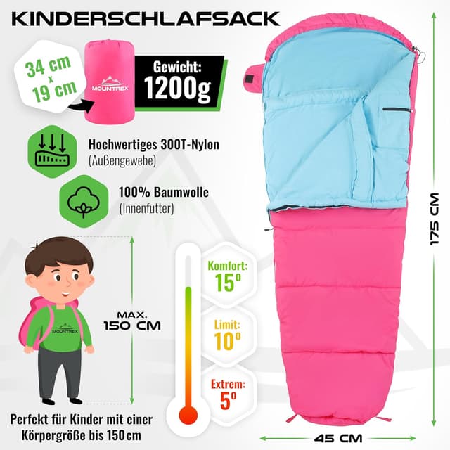 Detalle 2 de MOUNTREX Kinderschlafsack 5°C / 15°C