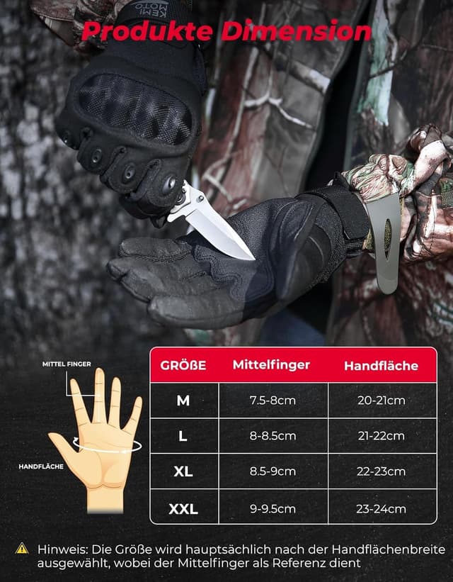 Thumbnail 5 de KEMIMOTO Taktische Handschuhe Vollfinger