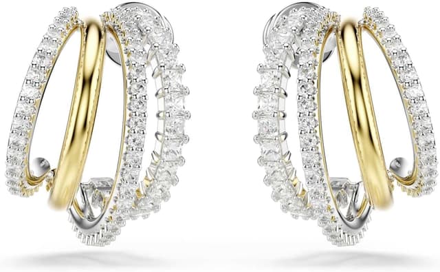 Detalle 2 de Swarovski Hyperbola pendientes aro Mini blancos 💍