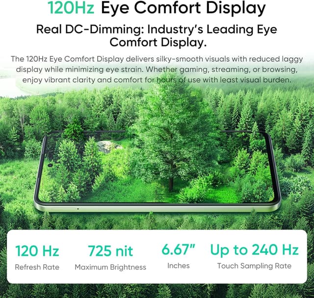 Detalle 2 de realme P3 Lite 8+256GB con batteria da 6000 mAh, display Eye Comfort 120 Hz e fotocamera AI da 50 MP (verde)