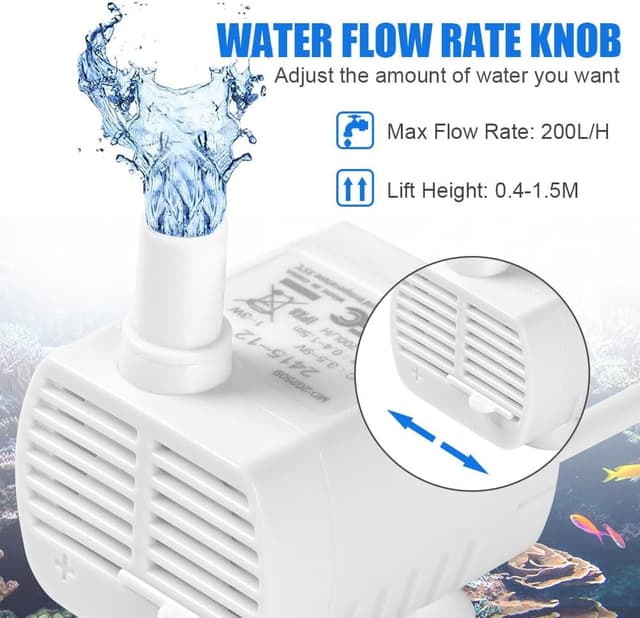 Detalle de flintronic submersible water pump (3W ultra quiet) – USB fountain and aquarium pump, 200L/H, DC 3.5–9V