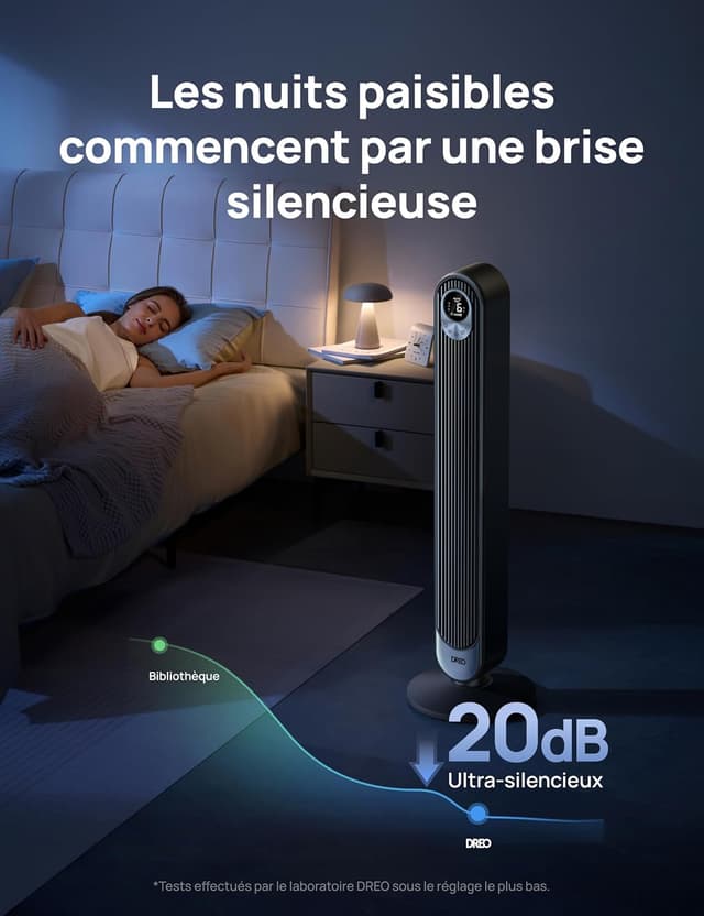 Thumbnail 2 de DREO Ventilateur colonne 106 cm silencieux, 9 vitesses đŹ
