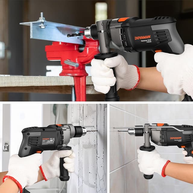 Thumbnail 6 de DOVAMAN 850W Hammer Drill (corded) with 13mm metal chuck, variable speed up to 3000RPM & 15-piece bit set