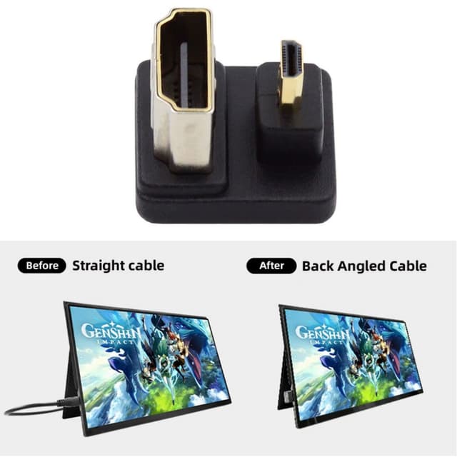 Detalle de chenyang 2er-Set Micro‑HDMI auf HDMI Adapter (abgewinkelt) für 4K@60 Hz, 180°-Konverteranschluss