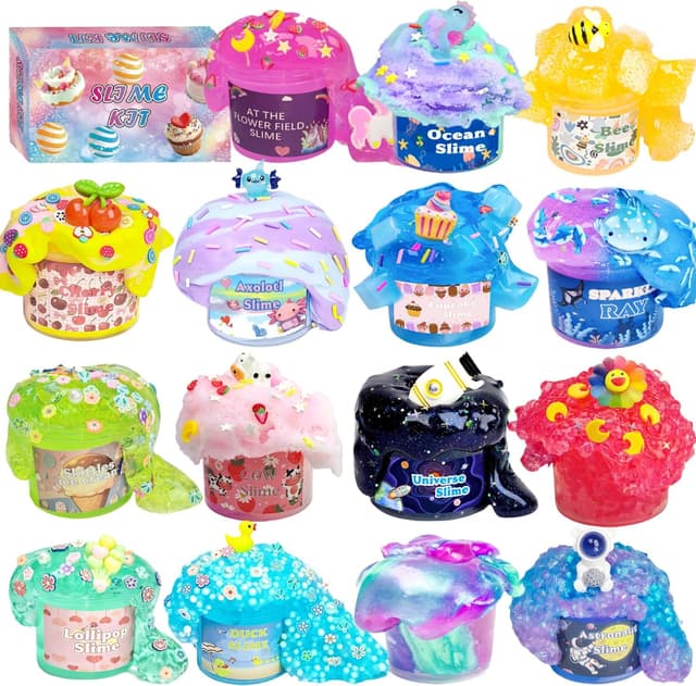 Thumbnail 6 de UIVIEHIR Jelly Cube Clear Slime Kit (8-Pack) for Kids—Crunchy, Scented Stress-Relief Slime