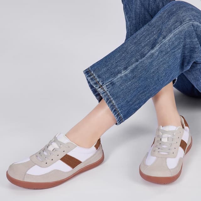 Detalle de Mioceko Women’s Wide Fit Barefoot-Style Trainers – Lightweight Zero Drop Fashion Sneakers