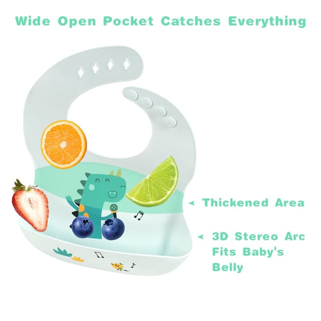 Detalle de Vicloon Silikon Baby Lätzchen 2 Stück