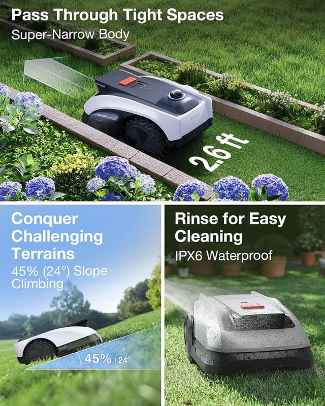 Detalle 2 de ECOVACS GOAT O1000 LiDAR PRO Robotic Lawn Mower with TruEdge Trimmer