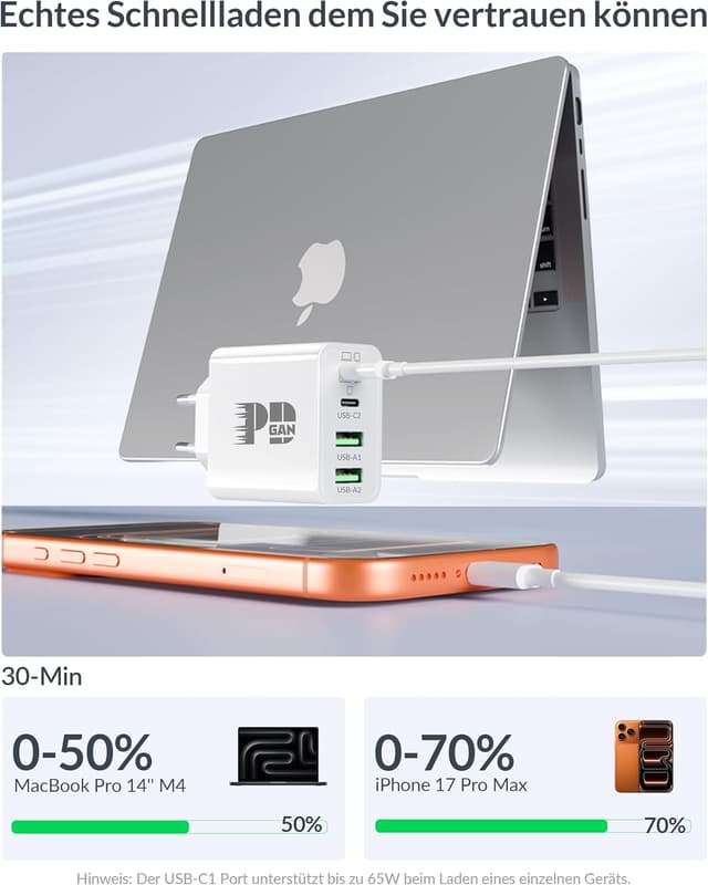 Thumbnail 2 de 65W USB-C Ladegerät 4-Port GaN