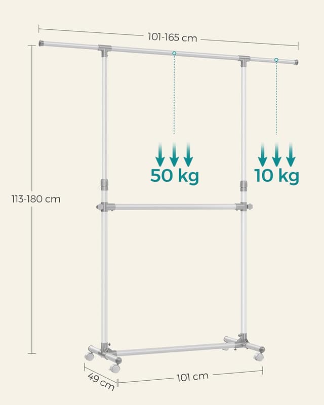 Thumbnail 6 de SONGMICS LLR401W01 portant à vêtements 113–180 cm